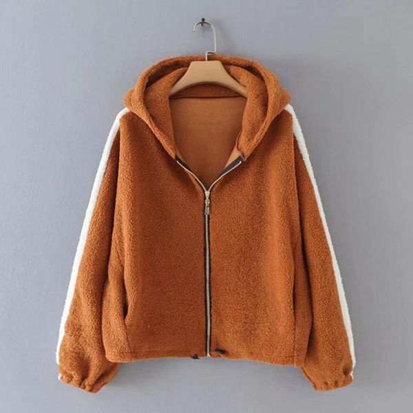 

plush lambskin coat women winter fluffy 2020 fashion solid long sleeve lapel hooded fake fur coat warm soft female overcoat, Black