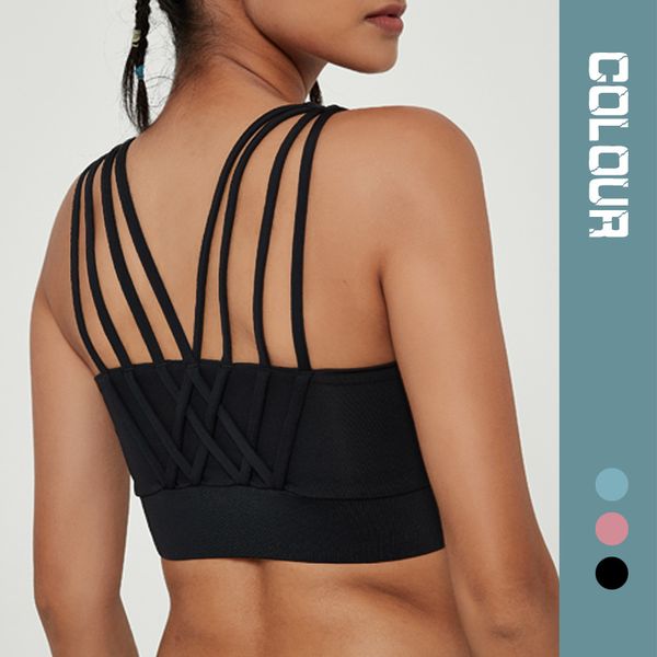 

a generation of fat new style -resistant sports brassiere cross-back yoga underwear breathable quick-drying-bra, White;black
