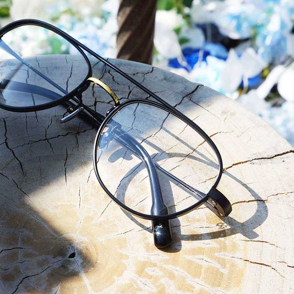 

korea vintage pilot optical glasses frame titanium men women retro prescription myopia eyeglasses frame eyewear, Black