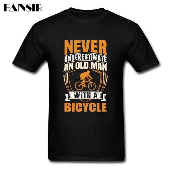 

geek never underestimate an old man with a bicycle mtb t shirt men's white short sleeve custom men shirt streetwear plus size