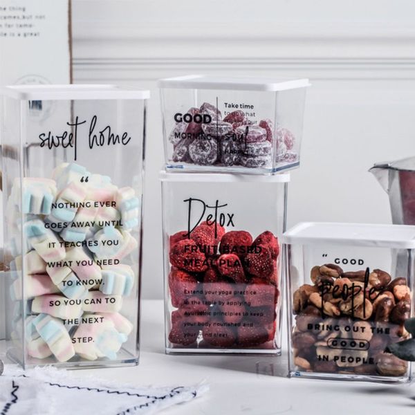 

storage bottles & jars plastic kitchen cereal dispenser box snack nut dry container case flour grain bottle jar