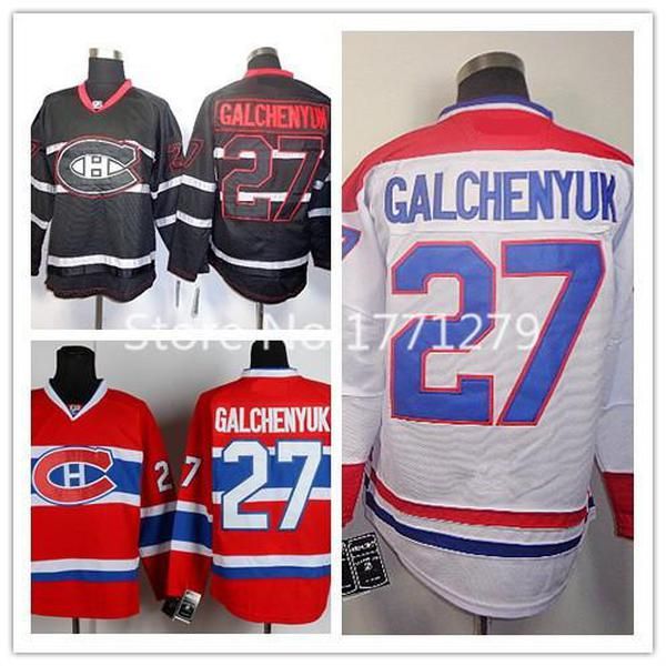 

personalized montreal canadiens hockey jerseys #27 alex galchenyuk jersey home red road white black ice stitched jerseys any name number, Black;red