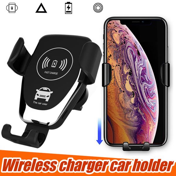 

wireless car charger c12 10w fast wireless charger car mount air vent gravity phone holder compatible for iphone samsung all qi devices