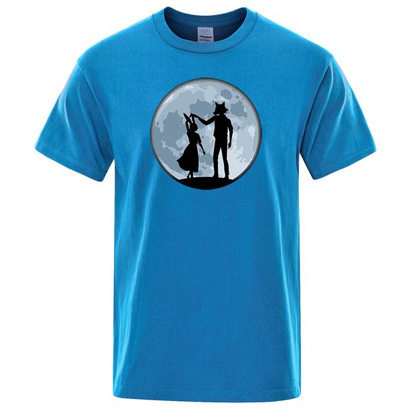 

japanese anime beastars t-shirts men summer short sleeve wolf and rabbit t shirt man casual loose t shirt fashion hip hop