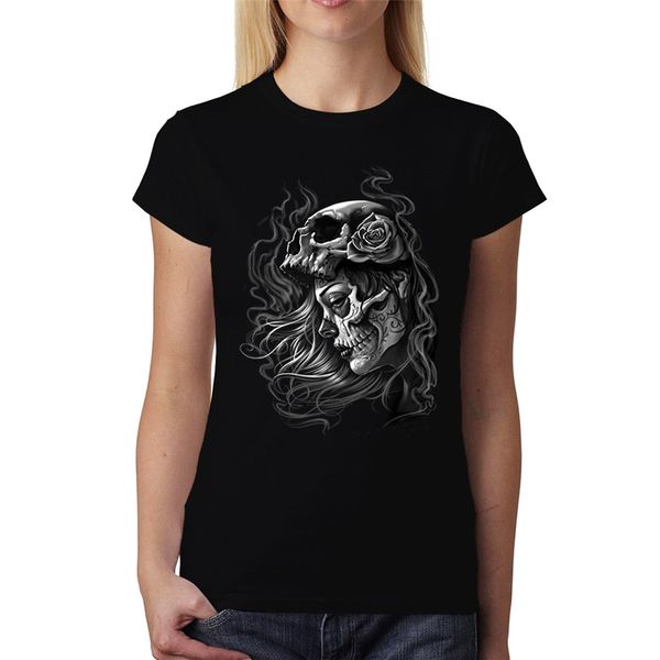 

dead girl skull women t - shirt s - 6xl new plus size clothing tee shirt