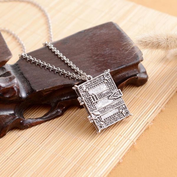 

gothic openable box pendant p frame locket charm necklace accessories, Silver