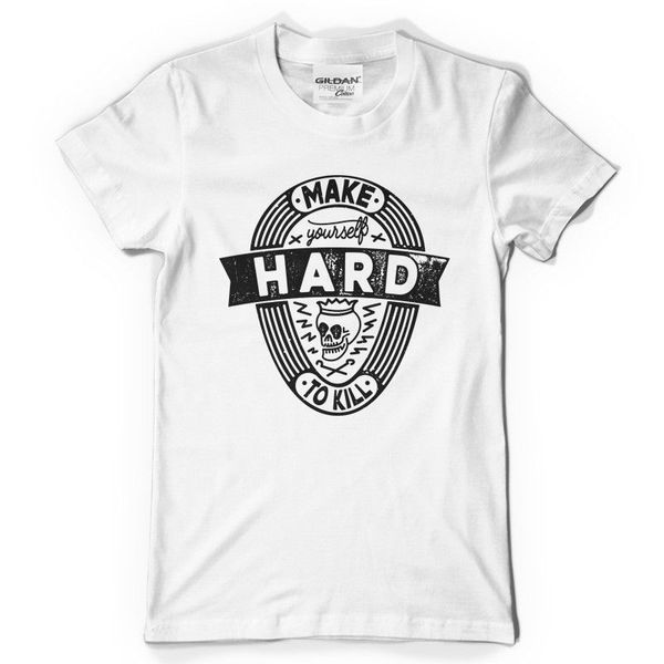 

new 2019 summer mens new fashion creative design printing cotton white tee shirt hard to kill t-shirt designer