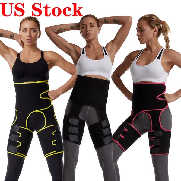 

US STOCK Waist Trainer 3-in-1 Thigh Trimmers Body Shaper Arm Belt For Waist Support Sport Workout Sweat Bands FY8054
