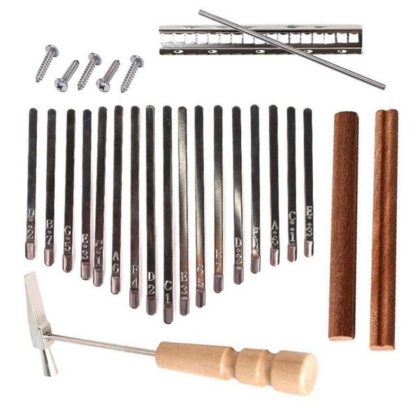 

17 key kalimba diy accessory thumb piano - keys+bridge+tuning hammer