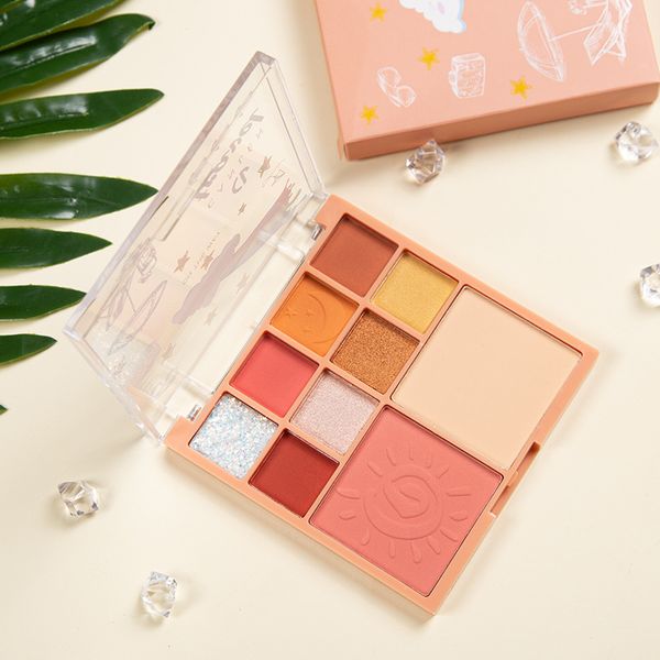 

10 color make up maquillage transparent shell glitter eye shadow disc little pearl shimmer natural blush eyeshadow waterproof compact