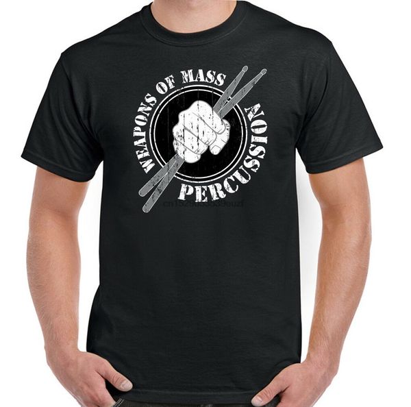 

weapons of mass percussion mens funny drumming t-shirt drummer drum kit set top