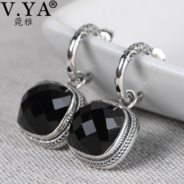 

v.ya 925 sterling silver drop earrings natural agate stone earrings wedding gift women jewelry