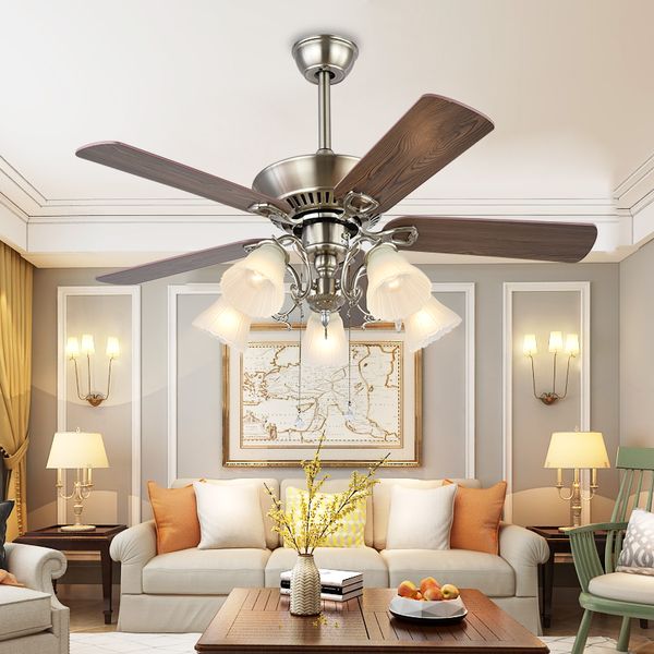 

new led popular fan light modern simple dining room fan light fashion bedroom living room wood leaf ceiling lamp