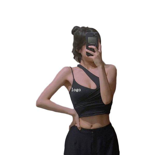 

cross bandage comfortable yoga suit women with chest mat professional gym sportswear quick drying yoga running suit vest, White;red