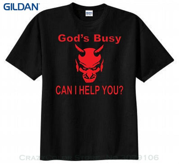 

100% cotton short sleeve o-neck tee shirts god is busy can i help you t-shirt