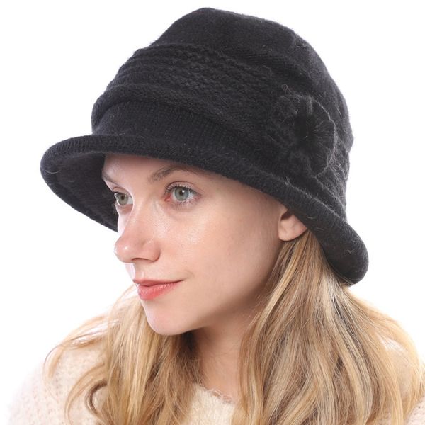 

женская осень зима сгущает hat теплая мама hat цветы декор новый, Blue;gray