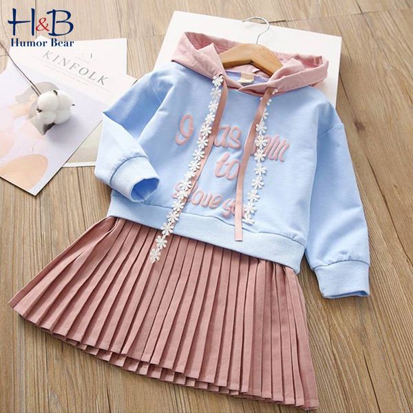 

humor bear new girls dress children's spring autumn letter stitching lace hooded pleated dress baby kids girls princess, Red;yellow