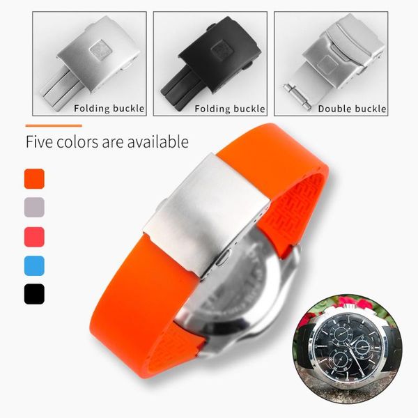 

watch bands waterproof sport loop rubber band for t035 t035.407 22mm 23mm 24mm orange watchband strap wrist belt bracelet light, Black;brown
