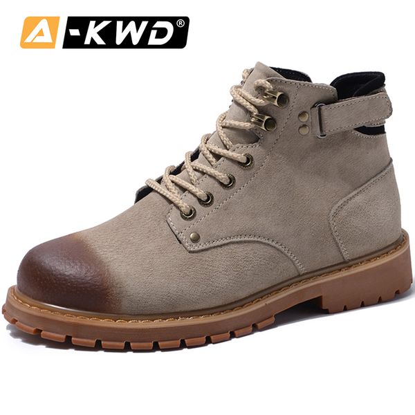 

boots fashion black brown khaki snow men lace-up winter sneakers for chaussure hiver homme high tooling shoes boot