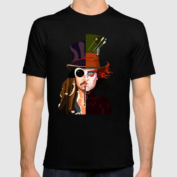 

johnny depp willy wonka mad hatter jack sparrow edward scissorhands tee for men natural cotton tee shirts