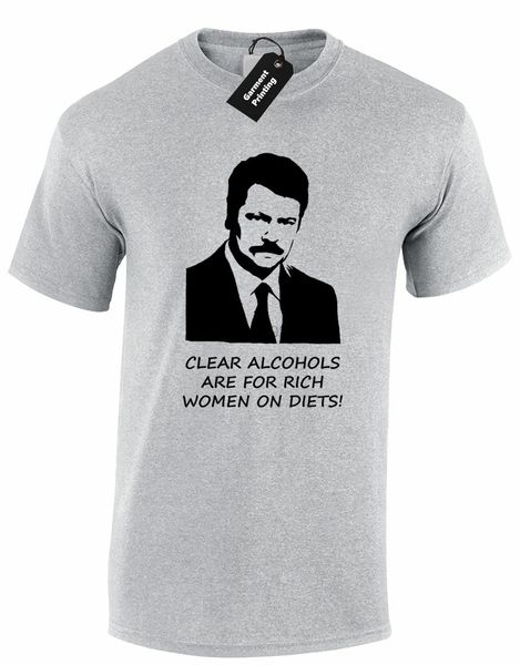 

ron swanson - clear alcohols mens t shirt parks and recreation meat funny top