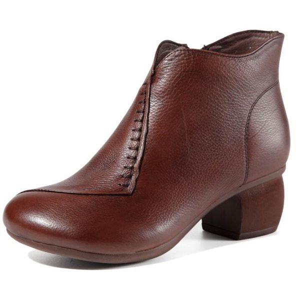 

boots fashion elegance cowhide 100% genuine leather women's autumn soft comfort high heel shoes woman ankle, Black