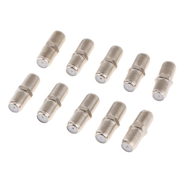 

10-pack) f type rg6 coax cable female to female connector,cable extension adapter connects two coaxial video cables