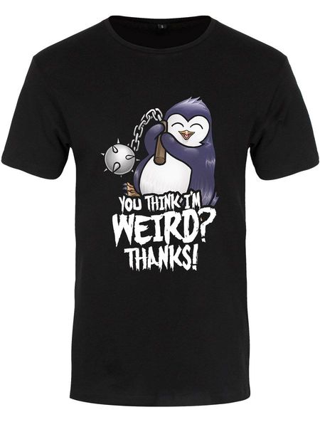 

psycho penguin you think i'm weird men's black t-shirt