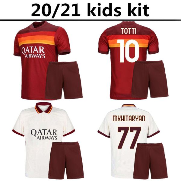 

2020 rome kids kit totti pastore zaniolo soccer jerseys 2020 2021 perotti dzeko football shirt de rossi maillot de foot roma soccer jerseys, Black;yellow