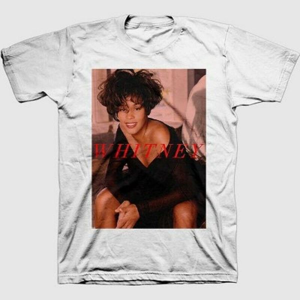 

men's whitney houston short sleeve graphic t-shirt - white male t shirt men