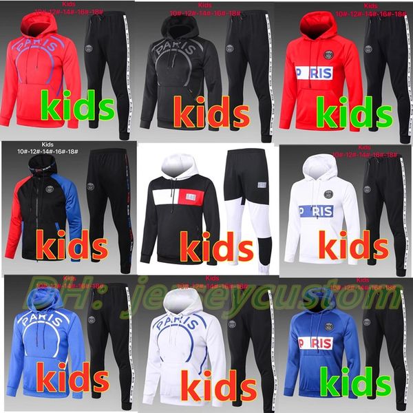 

2020 survetement hoodie enfant jersey tracksuit soccer niÃ±os training suit 20/21 football shirt kids maillot de foot jacket child jogging, Black