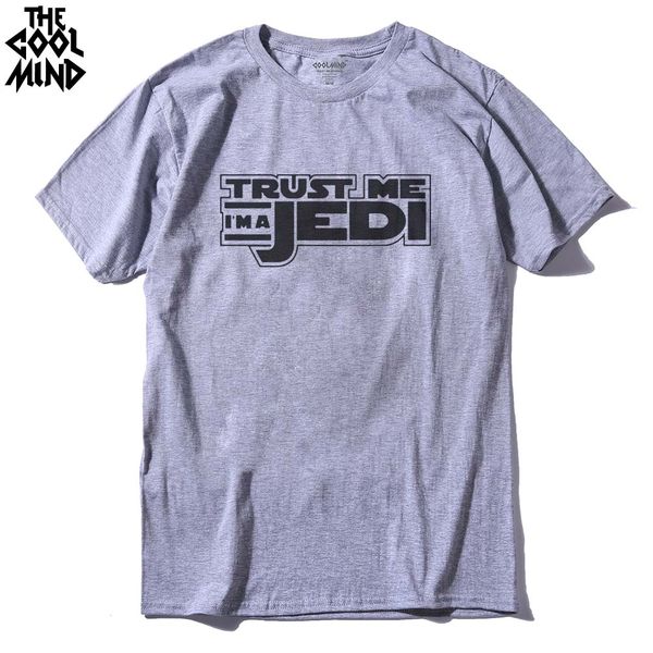 

coolmind tr0212a cotton trust me i'm a jedi printed men t shirt funny men's tee shirts men t-shirt casual mens tshirts