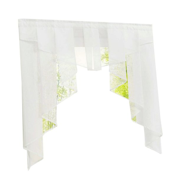 

stitching color pleated roman curtain tulle voile valance for balcony window, 9 colors/5 sizes available
