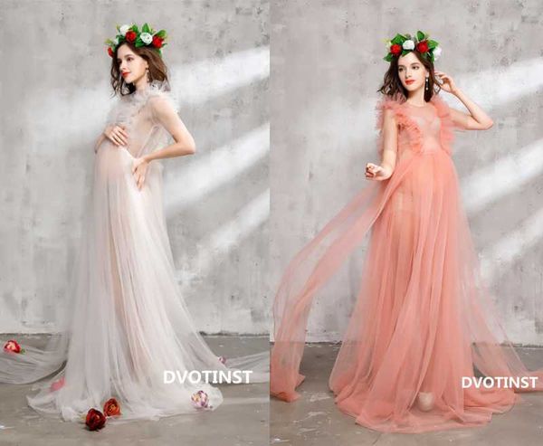 

maternity dresses dvotinst pography props for po shoot pregnancy dress pregnant mesh perspective elegant studio clothes, White