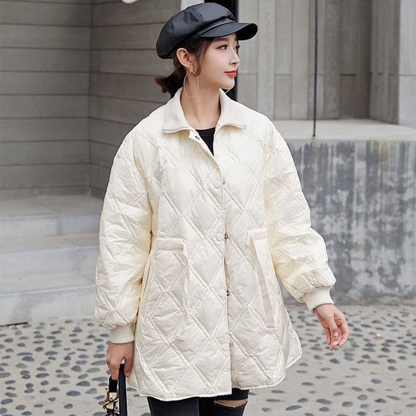 

2020 korean fashion down coats womens autumn winter warm white duck down parka jacket woman temperament slim down coats outwear, Black