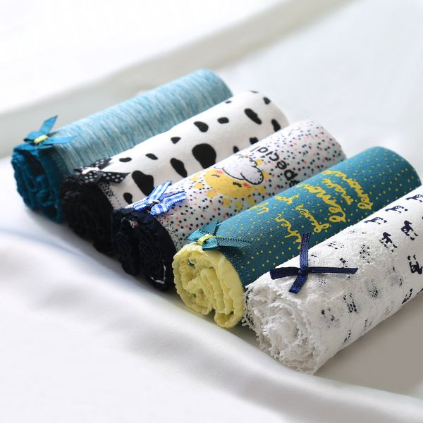 

5pcs/set women underwear cotton everyday ladies girls panties plus size briefs intimates lingerie knickers -xxl, Black;pink