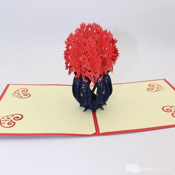 

handmade kirigami origami 3d pop up wishes flower greeting cards invitation postcard for birthday christmas party gift