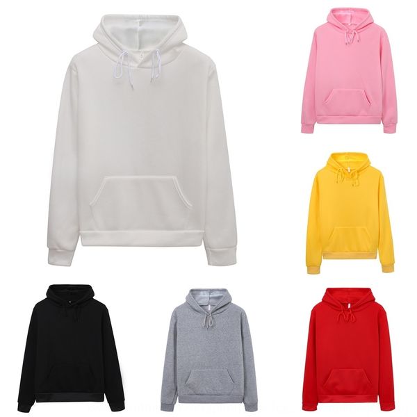 

2020 new solid color pullover fleece hooded women's long sleeve pullover sweatersweaterfashion all-match fleece thickened couple swe, Black