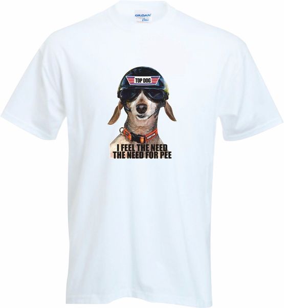 

2019 summer new costumes for men t-shirt tog gun dog i feel the need for pee cute funny dog sporter t shirt