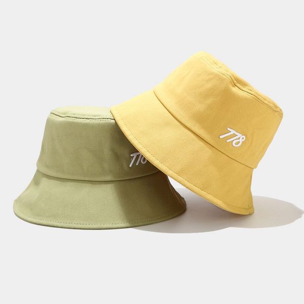 

cloches 2021 embroidery number 778 bucket hat summer women cotton cap girls foldable outdoor fashion beach bob sun panama