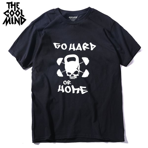 

coolmind pu0123a 100% cotton go hard or home print men t-shirt short sleeve men tshirt cool summer men t shirt tee shirt