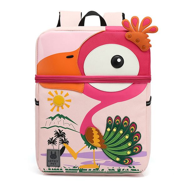 

new 3d kindergarten school bag for kids cartoon peacock model baby age 3-6 children gift cute anti-lost toddler schoolbags 200919