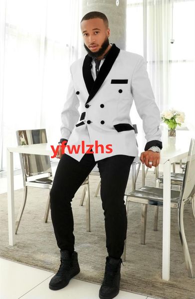 

custom-made double-breasted groomsmen shawl lapel groom tuxedos men suits wedding/prom/dinner man blazer(jacket+pants+tie) t197, Black;gray