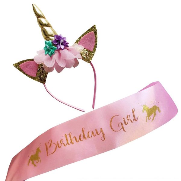 

headdress headband birthday girl pink shoulder strapheadwear shoulder strap strap gift belt baby party 5uhux