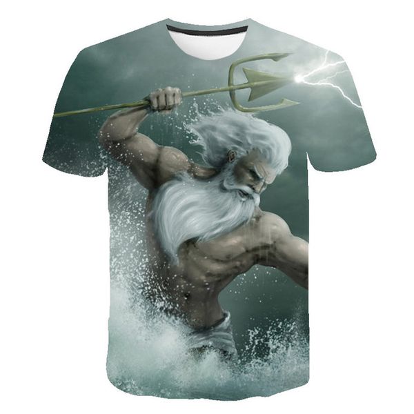 

anime cartoon poseidon cosplay 3d print shirts humor oversized plus size men clothing