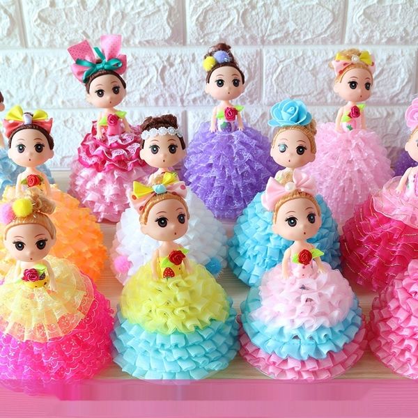 

silk net flower handmade ornaments and ornamentsdoll ornamentsflashing light shining confused gift skirt children's cake decorative orn