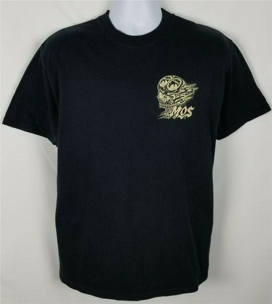 

moon equipped t-shirt mens m short sleeve crew neck black graphic mooneyes skull summer casual tee shirt