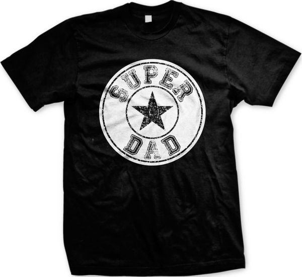 

super dad - father's day hero dad father slogan 2019 new summer casual o-neck solid color loose basic p t shirt