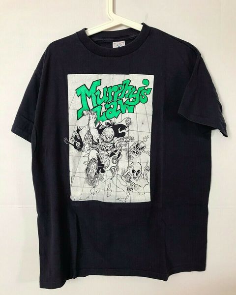 

s закон мерфи японии / us tour t-shirt 1995 l rare nyhc agnostic front warzone punk