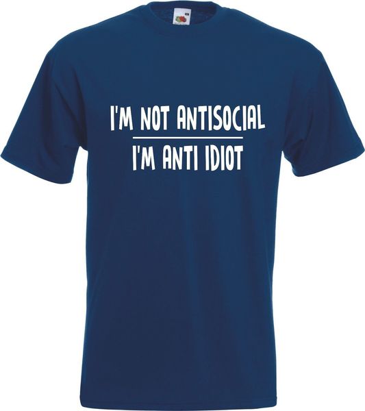 

i'm not anti social i'm anti idiot asbo t-shirt cartoon print short sleeve t shirt design tee